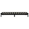 Cadre de lit sans matelas noir bois massif 