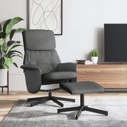 Fauteuil inclinable avec repose-pied gris foncé tissu 