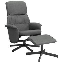 Fauteuil inclinable avec repose-pied gris foncé tissu 