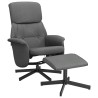 Fauteuil inclinable avec repose-pied gris foncé tissu 