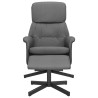 Fauteuil inclinable avec repose-pied gris foncé tissu 