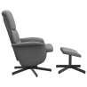 Fauteuil inclinable avec repose-pied gris foncé tissu 