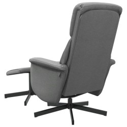 Fauteuil inclinable avec repose-pied gris foncé tissu 
