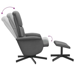 Fauteuil inclinable avec repose-pied gris foncé tissu 