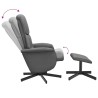 Fauteuil inclinable avec repose-pied gris foncé tissu 