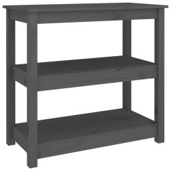 Table console Gris 80x40x74 cm Bois massif de pin 