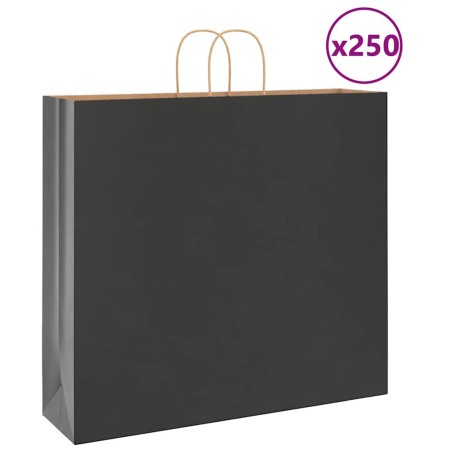 Sacs en papier 250 pcs avec poignées noir 54x15x49 cm 