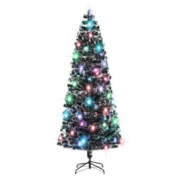 Arbre de Noël pré-éclairé avec support 240 cm fibre optique 