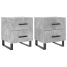 Tables de chevet 2pcs gris béton 40x35x47,5cm bois d’ingénierie 