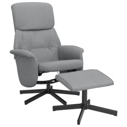 Fauteuil inclinable avec repose-pied gris clair tissu 
