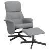 Fauteuil inclinable avec repose-pied gris clair tissu 