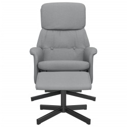 Fauteuil inclinable avec repose-pied gris clair tissu 