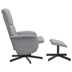 Fauteuil inclinable avec repose-pied gris clair tissu 