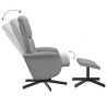 Fauteuil inclinable avec repose-pied gris clair tissu 