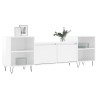 Meuble TV Blanc brillant 160x35x55 cm Bois d'ingénierie 