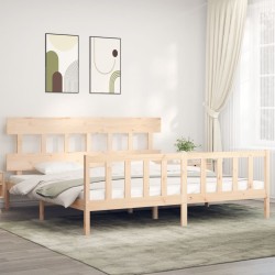 Cadre de lit sans matelas bois massif de pin 