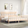 Cadre de lit sans matelas bois massif de pin 