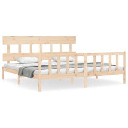 Cadre de lit sans matelas bois massif de pin 