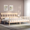 Cadre de lit sans matelas bois massif de pin 
