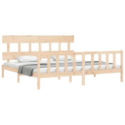 Cadre de lit sans matelas bois massif de pin 