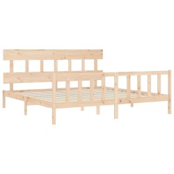 Cadre de lit sans matelas bois massif de pin 