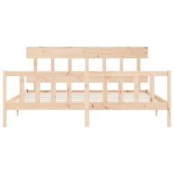 Cadre de lit sans matelas bois massif de pin 
