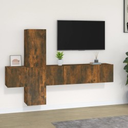 Ensemble de meubles TV 5 pcs Chêne fumé Bois d'ingénierie 