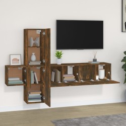 Ensemble de meubles TV 5 pcs Chêne fumé Bois d'ingénierie 