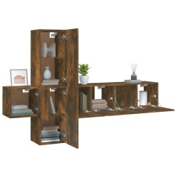 Ensemble de meubles TV 5 pcs Chêne fumé Bois d'ingénierie 