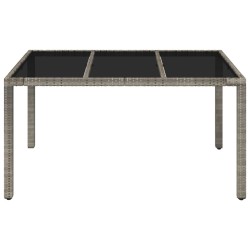Table de jardin dessus en verre Gris 150x90x75cm Résine tressée 
