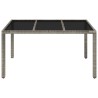 Table de jardin dessus en verre Gris 150x90x75cm Résine tressée 