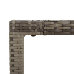 Table de jardin dessus en verre Gris 150x90x75cm Résine tressée 