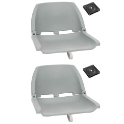 Ensemble de sièges de bateau pliables lot de 4 gris 