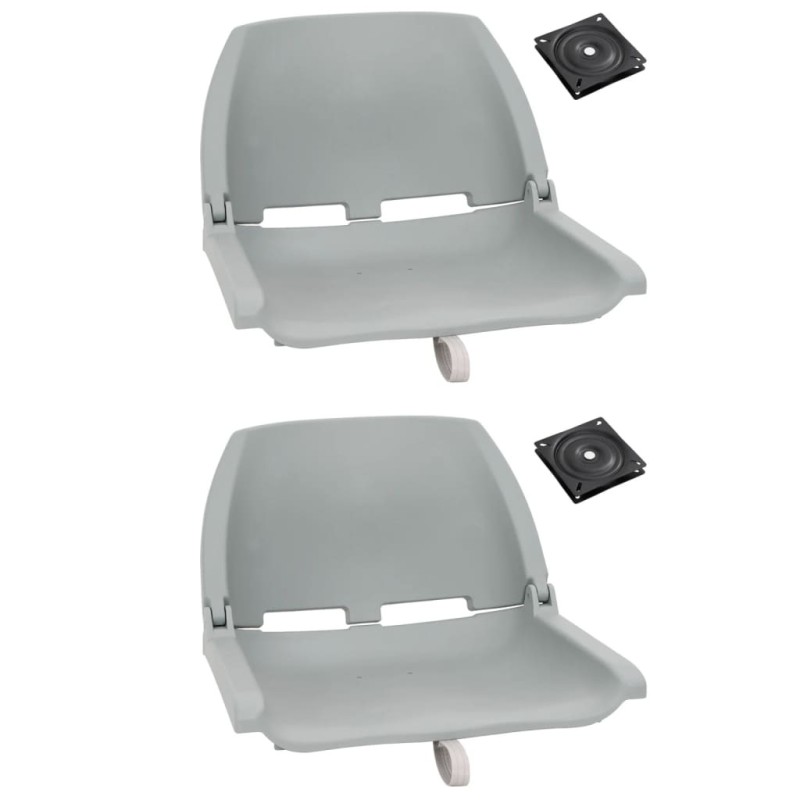 Ensemble de sièges de bateau pliables lot de 4 gris 