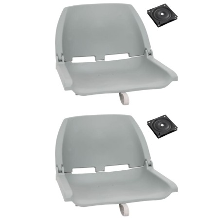 Ensemble de sièges de bateau pliables lot de 4 gris 