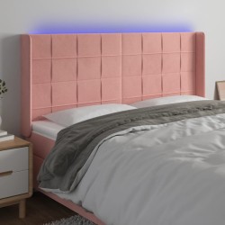 Tête de lit à LED Rose 183x16x118/128 cm Velours 