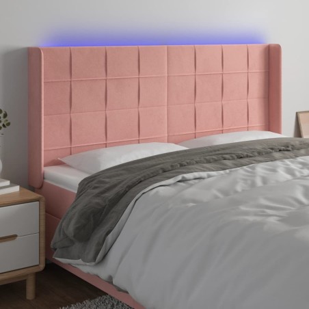 Tête de lit à LED Rose 183x16x118/128 cm Velours 