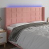 Tête de lit à LED Rose 183x16x118/128 cm Velours 