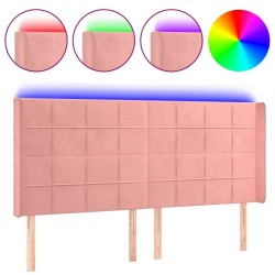 Tête de lit à LED Rose 183x16x118/128 cm Velours 