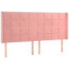 Tête de lit à LED Rose 183x16x118/128 cm Velours 