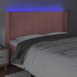 Tête de lit à LED Rose 183x16x118/128 cm Velours 