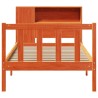Lit bibliothèque sans matelas cire marron 90x190 cm pin massif 