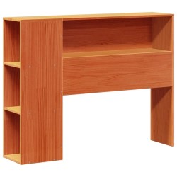 Lit bibliothèque sans matelas cire marron 90x190 cm pin massif 