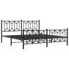 Cadre de lit métal sans matelas avec pied de lit noir 183x213cm 