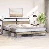 Cadre de lit en métal sans matelas chêne fumé 193x203 cm 