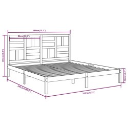 Cadre de lit sans matelas bois massif 180x200 cm 