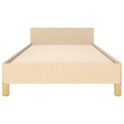 Cadre de lit sans matelas crème 80x200 cm tissu 
