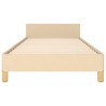Cadre de lit sans matelas crème 80x200 cm tissu 