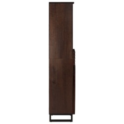 Buffet marron 38x34x160 cm bois massif de manguier 
