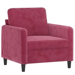 Fauteuil Rouge bordeaux 60 cm Velours 